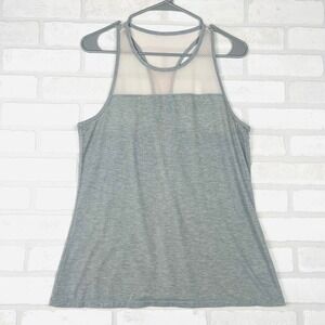 Athleta Medium Gray Tank Top Racerback Mesh Athletic Workout Top‎